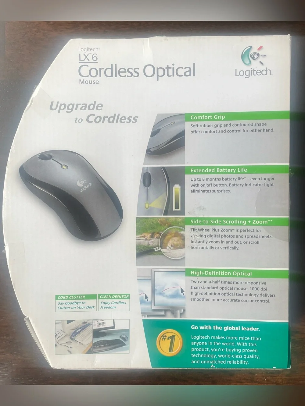 New Logitech LX6 Cordless Optical Wireless Mouse